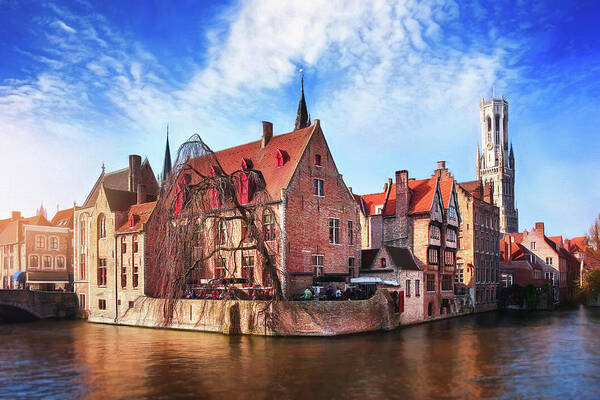 Bruges Poster featuring the photograph Canal Scenes of Bruges Belgium by Carol Japp