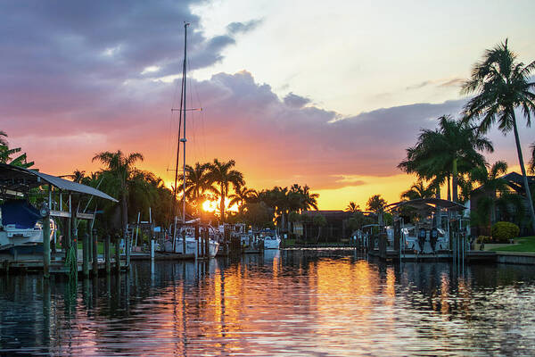 Cape Coral Poster featuring the photograph Cape Coral Sunset by Mary Ann Artz