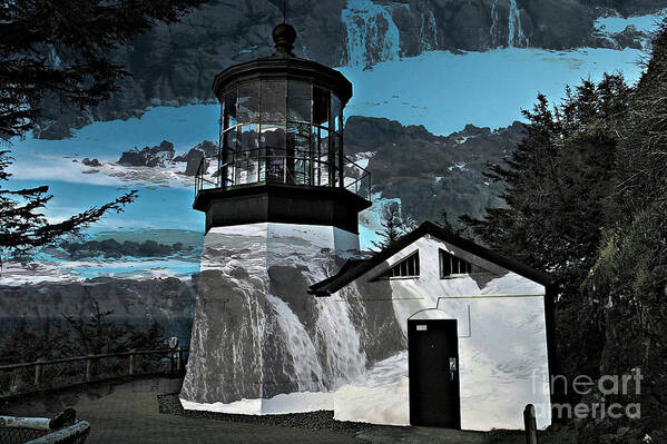 Photoart Poster featuring the digital art Cape Meares by Sheila Ping