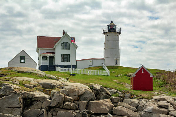 Lighthouse Poster featuring the photograph Cape Neddick Light 6 by Cindy Robinson