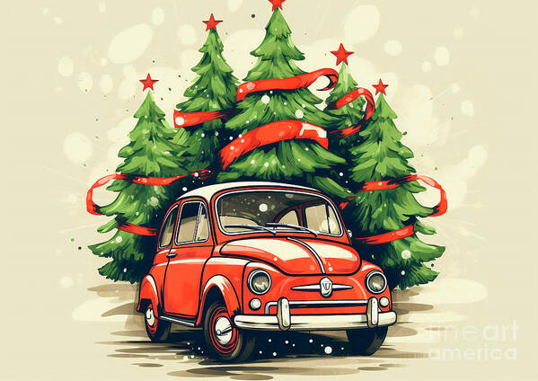 Car 642 Vehicles Ferrari 458 Italia vintage with a Christmas tree and some  Christmas gifts Poster by Clark Leffler - Fine Art America
