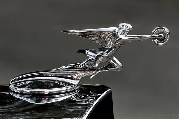Packard Poster featuring the photograph Car - Ornament - Goddess of speed by Mike Savad