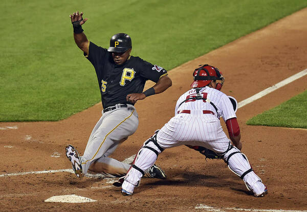 People Poster featuring the photograph Carlos Ruiz and Gregory Polanco by Drew Hallowell