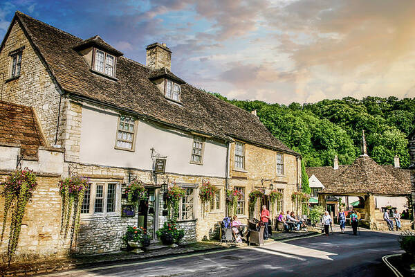 Market Poster featuring the photograph Castle Combe Village, UK by Chris Smith