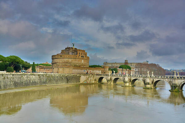 Castle Sant' Angelo Poster featuring the photograph Castle Sant' Angelo, Roma by Regina Muscarella