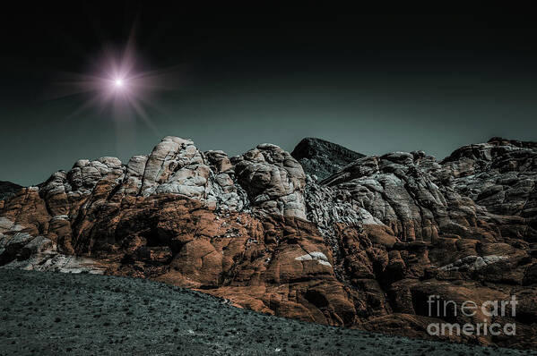 Celestial Star Poster featuring the digital art Celestial Star Red Rock Canyon by Blake Webster