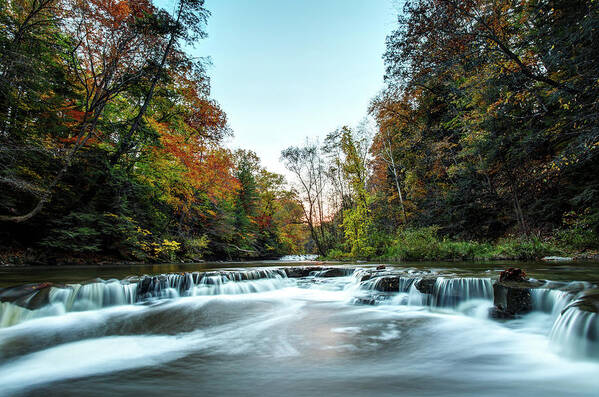 Fall Chagrin River Leaves Autumn Cleveland Poster featuring the photograph Chagrin River in Fall 3 by Alex Cooke