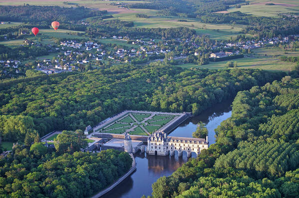 Chenonceau Poster featuring the photograph Chateau de Chenonceau From Above by Matthew DeGrushe