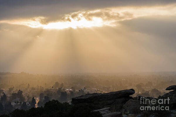 Los Angeles Poster featuring the photograph Chatsworth Park South Los Angeles Sunburst by Trekkerimages Photography