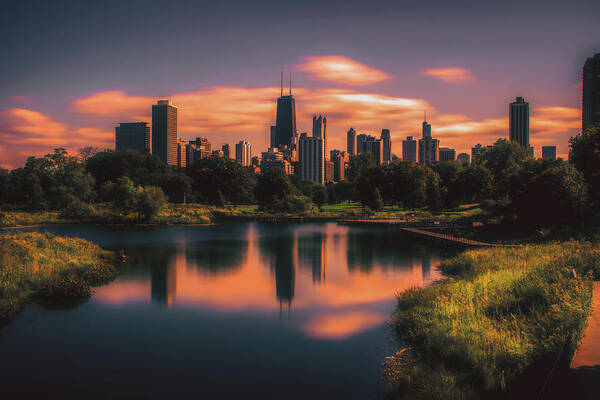 Chicago Poster featuring the photograph Chicago skyline from Lincoln Park by Jay Smith