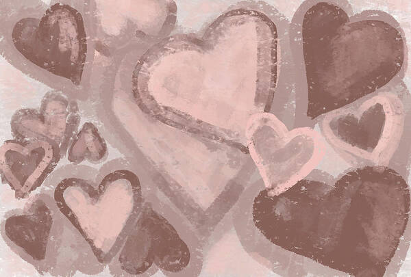 Chocolate Hearts Poster featuring the painting Chocolate Hearts Pattern Design for Love by Patricia Awapara