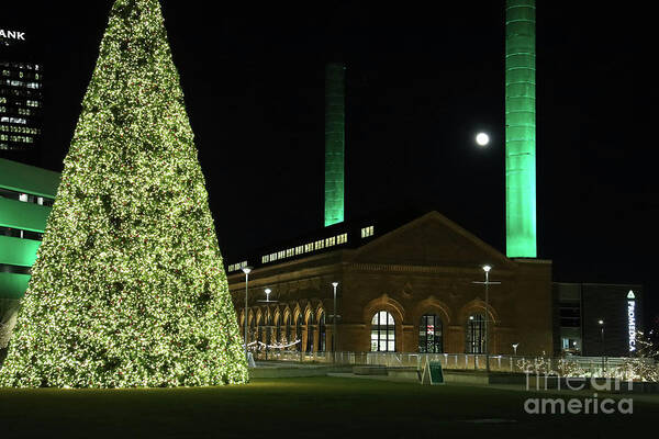 Christmas Poster featuring the photograph Christmas Decorations Downtown Toledo Ohio 3050 by Jack Schultz