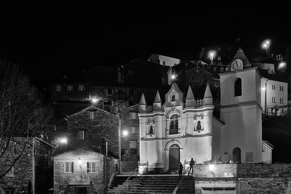Piodao Poster featuring the photograph Church at night in Piodao by Angelo DeVal