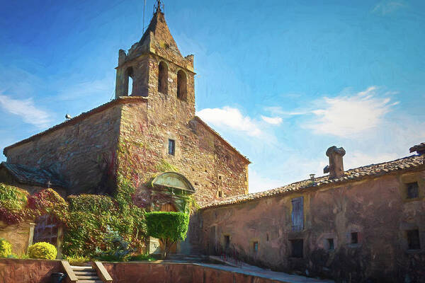 Canvas Poster featuring the photograph Church of Santa Maria, Vilanova de Sau - Picturesque Edition by Jordi Carrio Jamila