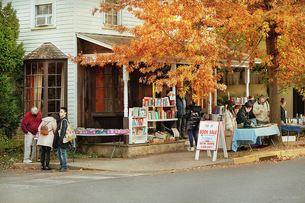 New Hope Poster featuring the photograph City - New Hope, PA - A pop up book sale by Mike Savad