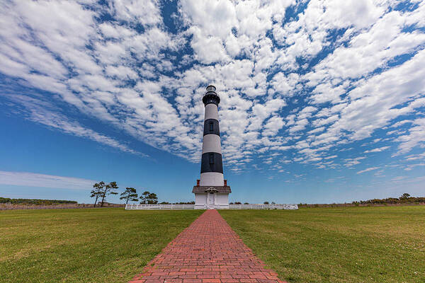 North Carolina Poster featuring the photograph Clouds over Bodie Island Light by Claudia Domenig