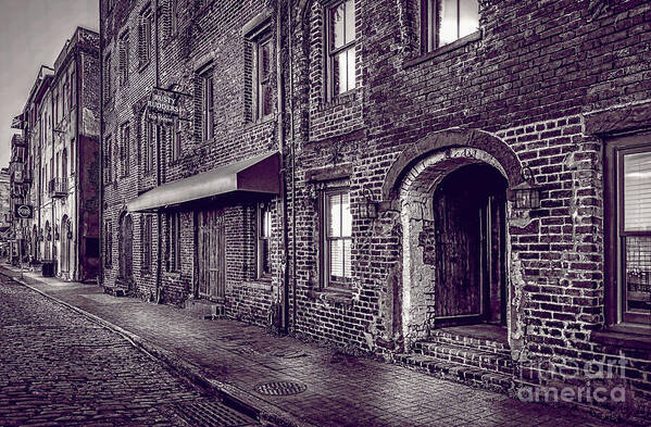 Cobblestone Streets Poster featuring the photograph Cobblestone streets of Savannah by Shelia Hunt