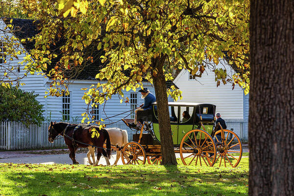 Colonial Williamsburg Poster featuring the photograph Colonial Carriage Ride in November by Rachel Morrison
