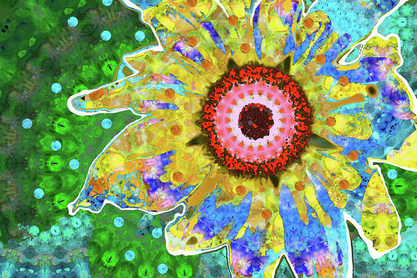 Flower Poster featuring the painting Colorful Flower Art - Wild One - Sharon Cummings by Sharon Cummings