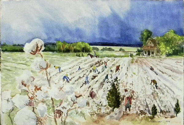 Parsons Poster featuring the painting Cotton Pickin' Days by Sheila Parsons