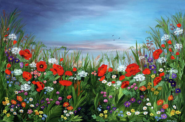 Poppies Poster featuring the painting Countryside Walk by Judith Rowe