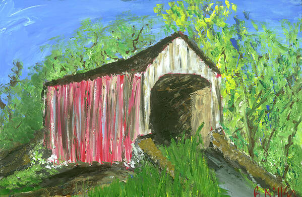 Covered Bridge Poster featuring the painting Covered Bridge by Britt Miller