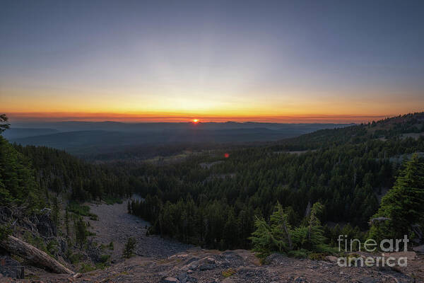 Crater Lake Poster featuring the photograph Crater Lake Rim Drive Sunset by Michael Ver Sprill
