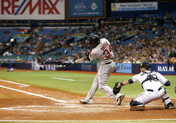 Baseball Catcher Poster featuring the photograph David Ortiz by Brian Blanco