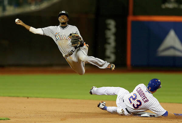 Double Play Poster featuring the photograph Dee Gordon and Michael Cuddyer by Elsa