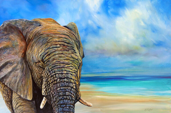 Elephant Poster featuring the painting Determination by R J Marchand