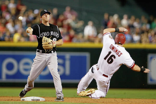 Double Play Poster featuring the photograph Dj Lemahieu and Chris Owings by Christian Petersen