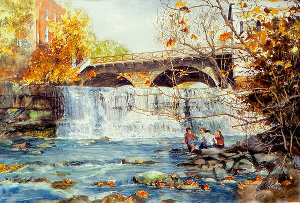 Chagrin Falls Poster featuring the painting Down by the Falls by Maryann Boysen