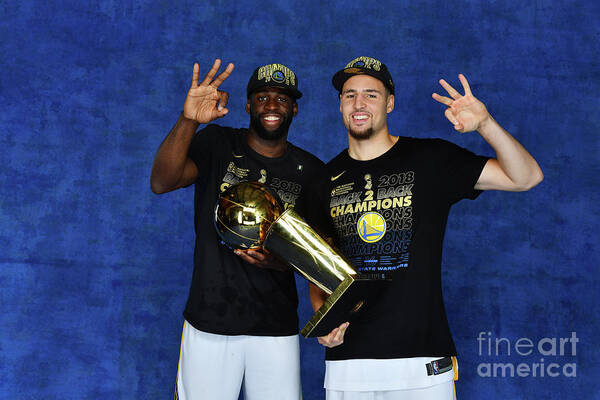 Draymond Green Poster featuring the photograph Draymond Green and Klay Thompson by Jesse D. Garrabrant