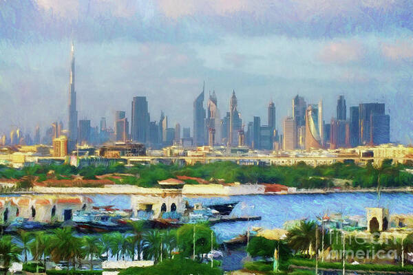 Dubai Poster featuring the photograph Dubai UAE Skyline by Scott Cameron