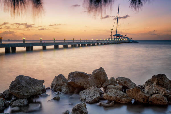 3scape Poster featuring the photograph Dusk at Rum Point Grand Cayman by Adam Romanowicz