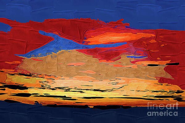 Abstract Poster featuring the digital art Dusk On The Coast by Kirt Tisdale