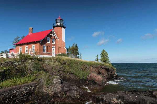 Outdoors Poster featuring the photograph Eagle Harbor Lighthouse by Linda Shannon Morgan