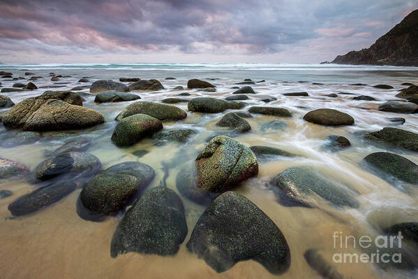 Natural Poster featuring the photograph Ebb and Flow at Campelo Beach Valdovino Galicia by Pablo Avanzini