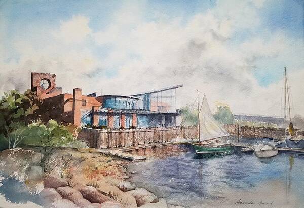 Burlington Vermont Poster featuring the painting ECHO, Leahy Center for Lake Champlain by Amanda Amend