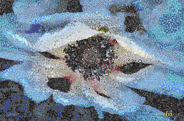 Emoji Poster featuring the digital art Emoji Mosaic Flower by Elaine Berger