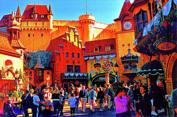 Travel Poster featuring the digital art Epcot -- Germany by CHAZ Daugherty