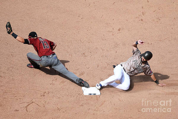 People Poster featuring the photograph Eric Hosmer and Nick Ahmed by Andy Hayt