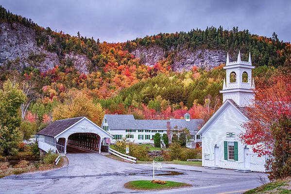 Stark Nh Poster featuring the photograph Fall Colors over Stark NH by Jeff Folger