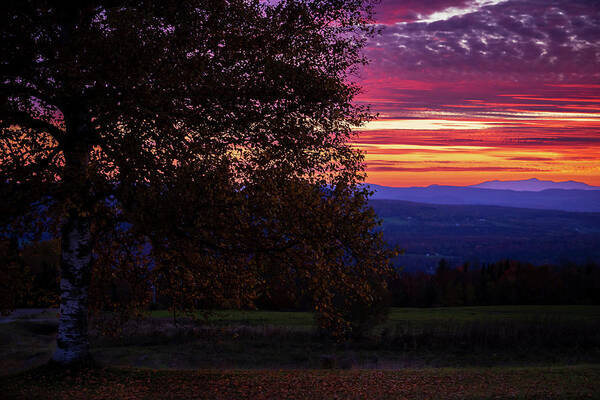 Fall Poster featuring the photograph Fall Sunset From Sentinel Rock State Park - Westmore, Vermont by John Rowe