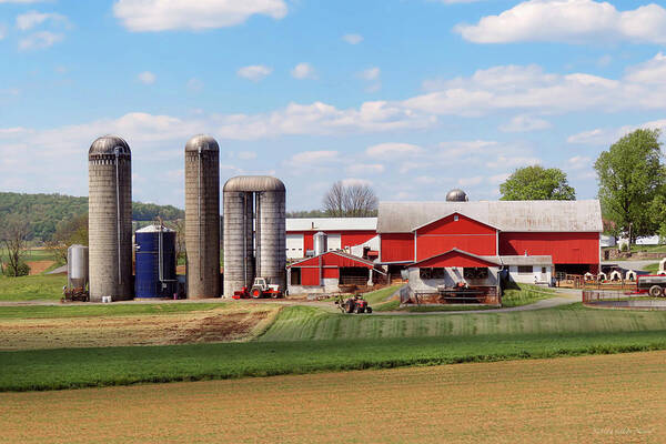 Farmer Art Poster featuring the photograph Farm - The Heart of Modern Farming by Mike Savad