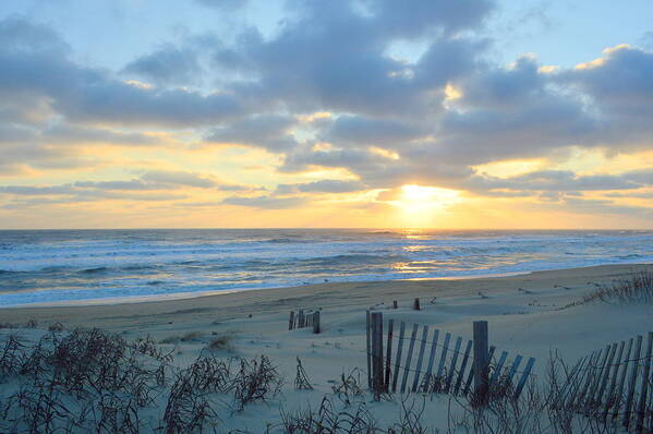 Obx Sunrise Poster featuring the photograph February 2021 Sunrise by Barbara Ann Bell