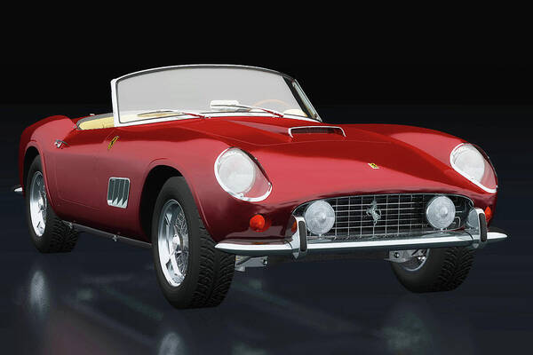 1960 Poster featuring the photograph Ferrari 250 GT Spyder California 1960 three-quarter view by Jan Keteleer