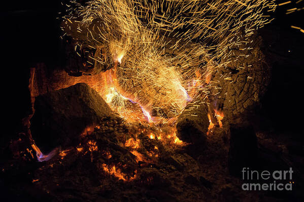 Fire Poster featuring the photograph Fire and flames 2 by Adriana Mueller