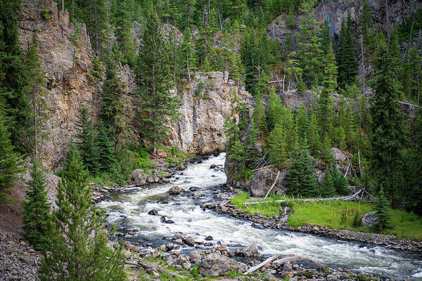 Landscape Poster featuring the photograph Firehole River and Canyon by Rose Guinther