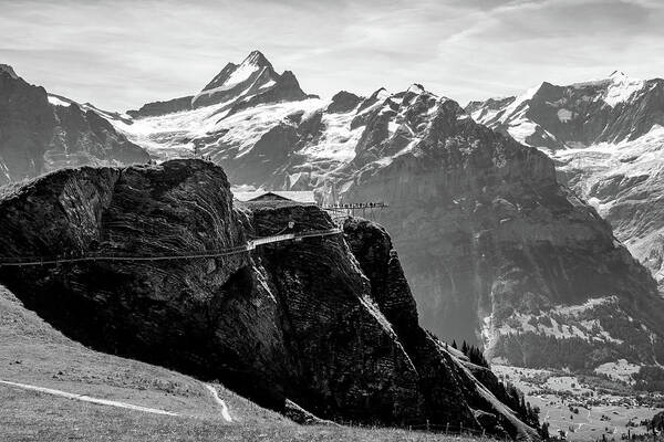 Alps Poster featuring the photograph First Cliff Walk in Grindelwald Switzerland by Pak Hong